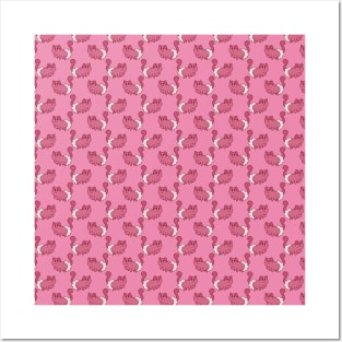 Mitten Kitten Pink Pattern Posters and Art